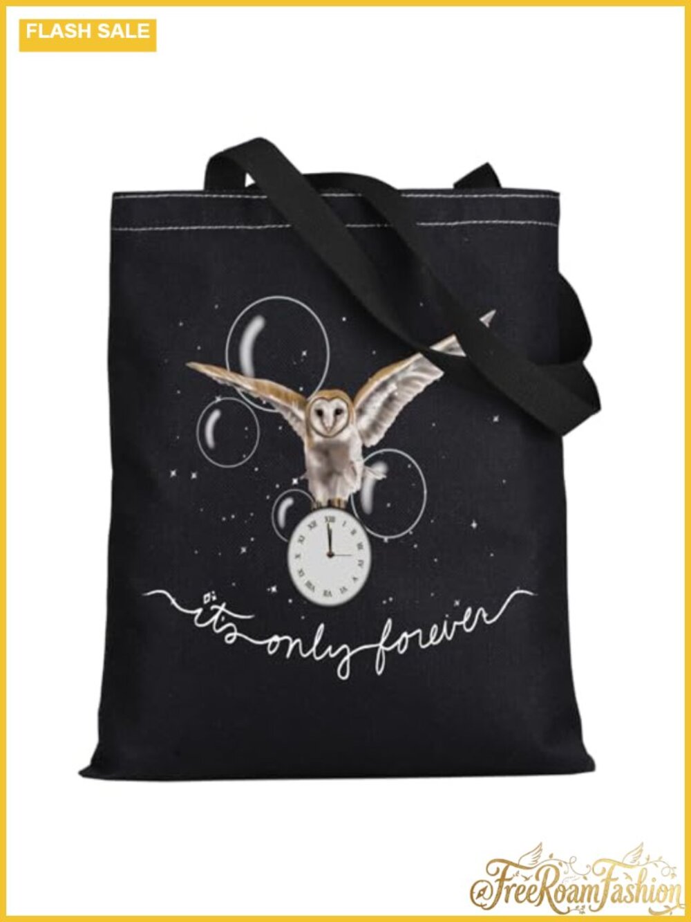 Canvas Tote Bag Owl Print Sarah & Jareth Double Sided Horror Fan Shoulder Bag